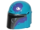 Part No: 87610pb13  Name: Minifigure, Headgear Helmet with Holes, SW Mandalorian with Silver and Dark Purple Pattern