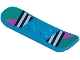 Part No: 93218pb05  Name: Minifigure, Utensil Snowboard Small with Dark Blue and White Stripes, Dark Pink Triangles and Dark Turquoise Ends Pattern (BAM)