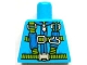 Lot ID: 346365784  Part No: 973pb1410  Name: Torso Blue and Lime Parachute Harness Straps and Silver Buckles Pattern