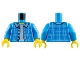Part No: 973pb2148c01  Name: Torso Plaid Jacket with Collar, Buttons and Light Blue Undershirt Pattern / Dark Azure Arms / Yellow Hands