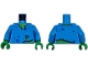 Part No: 973pb6113c01  Name: Torso Torn Shirt with Blue Spots over Bright Green Skin Pattern / Dark Azure Arms / Bright Green Hands
