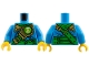 Part No: 973pb6494c01  Name: Torso Bright Green Scarf, Belt, and Sash, Gold Armor, Lime and White Hourglass Logo Pattern / Dark Azure Arms / Yellow Hands