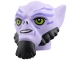 Part No: 115851pb01  Name: Minifigure, Head, Modified SW Lasat with Molded Black Beard and Sideburns, Printed Lime Eyes and Medium Lavender Stripes Pattern