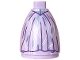Part No: 24452pb14  Name: Mini Doll Skirt Long Full with Dark Purple Ruffles, White Curved Lines, Metallic Light Blue Markings Pattern