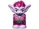 Lot ID: 393585741  Part No: 28614pb07  Name: Body / Head Goblin with Pointed Ears and Magenta Spiked Hair and Tunic with Utility Belt with Goblin Eye Buckle, Knife and Keys Pattern