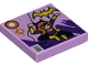 Part No: 3068pb1059  Name: Tile 2 x 2 with Batgirl Comic Book Cover with Yellow Bat Logo, '1', and Bar Code Pattern