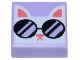 Lot ID: 396883059  Part No: 3070pb271  Name: Tile 1 x 1 with White Cat Head with Black Sunglasses and Coral Ears, Nose, and Mouth Pattern