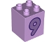Part No: 31110pb178  Name: Duplo, Brick 2 x 2 x 2 with Medium Lavender Number 9 with Dark Purple Outline Pattern