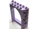 Part No: 35565pb003  Name: Panel 2 x 6 x 6 with Pointed Arch with Holographic Magenta Roses with Lime Stems and Leaves Pattern on Both Sides (Stickers) - Set 41162