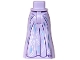 Part No: 36187c00pb034  Name: Mini Doll Hips and Skirt Full Length with Dark Purple Trim, White Curved Lines, Metallic Light Blue Markings Pattern - Thin Hinge