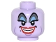 Part No: 3626pb1554  Name: Minifigure, Head Alien Female, Blue and Gray Eye Shadow, Eyelashes, Cheek Lines, Chin Dimple, Red Lips, Open Mouth Smile Pattern (Ursula)