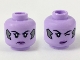 Part No: 3626pb2274  Name: Minifigure, Head Dual Sided Female, Pearl Dark Gray Implants, Medium Lavender Lips, Scowl / Smile Winking Left Eye Pattern