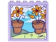 Part No: 59349pb129  Name: Panel 1 x 6 x 5 with Backdrop with Flower Pots, Bright Light Orange Daisies, Blue Sky and Clouds Background Pattern (Sticker) - Set 41305