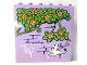 Part No: 59349pb223  Name: Panel 1 x 6 x 5 with Lime Leaves and Bright Light Orange Flowers on Lavender Brick Wall with Graffiti Pattern (Sticker) - Set 41365