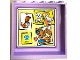 Part No: 59349pb430  Name: Panel 1 x 6 x 5 with Tan Bulletin Board with Photos of Friends Minifigures, Dogs, Heart and Paw Print Pattern (Sticker) - Set 41727