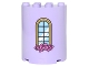 Part No: 6259pb028  Name: Cylinder Half 2 x 4 x 4 with Curved Lattice Window and Pink Roses Pattern (Sticker) - Set 41067