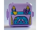 Part No: 64462pb06  Name: Container, Box 3 x 8 x 6 2/3 Half Front with Backpack with Ballet Shoes, Yellow Heart and Medium Lavender Bow Pattern