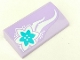 Part No: 88930pb081  Name: Slope, Curved 2 x 4 x 2/3 with Bottom Tubes with Azure Flower and White Swirls on Lavender Background Pattern (Sticker) - Set 41013