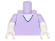Part No: 973pb2311c01  Name: Torso V-Neck with White Undershirt Pattern / White Arms with Molded Lavender Short Sleeves Pattern / White Hands