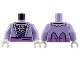 Part No: 973pb4732c01  Name: Torso Princess Corset with White Trim and Flower, Dark Purple Blouse, Medium Lavender Belt, Bow on Back Pattern / Lavender Arms / White Hands