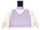Part No: 973pb6216c01 Name: Torso V-Neck with White Undershirt with Medium Lavender Outline Pattern / White Arms / White Hands Part No: 973pb6216c01 Name: Torso V-Neck with White Undershirt with Medium Lavender Outline Pattern / White Arms / White Hands