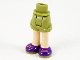 Lot ID: 407967583  Part No: 11202c00pb15  Name: Mini Doll Hips and Shorts with Light Nougat Legs and Dark Purple Shoes with Olive Green Soles and Coral Laces Pattern - Thick Hinge