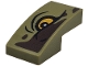 Part No: 11477pb242R  Name: Slope, Curved 2 x 1 x 2/3 with Dark Brown Markings, Bright Light Orange Eye with Black Outline and Wrinkles Pattern Model Right Side