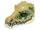 Part No: 12551pb01  Name: Minifigure, Headgear Mask Crocodile with Teeth and Dark Green Spots Pattern