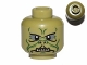 Part No: 3626cpb0748  Name: Minifigure, Head Alien with SW Kithaba Green Facial Lines Pattern - Hollow Stud
