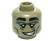 Lot ID: 404752299  Part No: 3626cpb1411  Name: Minifigure, Head Alien with Black Eyebrows, Dark Green Eye and Cheek Lines, Crooked Smile with Teeth Pattern - Hollow Stud
