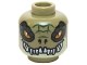 Part No: 3626pb1278  Name: Minifigure, Head Alien Chima Crocodile with Dark Green Rimmed Eyes, Teeth and Yellowish Green Lower Jaw Pattern