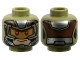 Part No: 3626pb3776  Name: Minifigure, Head Armor, Medium Nougat Visor, Light Nougat Face with Grin, Silver and Reddish Brown Trim Pattern