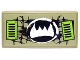 Part No: 87079pb0123  Name: Tile 2 x 4 with Black Scales, White Fangs Symbol, and Lime Vents Pattern (Sticker) - Set 70001