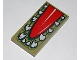 Part No: 87079pb0158  Name: Tile 2 x 4 with Red Tongue and Crocodile Teeth Pattern