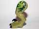 Part No: 98071pb04  Name: Dinosaur Leg Large (Rear) Raptor Left with Pin, Black Claws and Dark Green Stripes over Lime Pattern