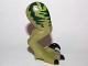 Part No: 98072pb04  Name: Dinosaur Leg Large (Rear) Raptor Right with Pin, Black Claws and Dark Green Stripes over Lime Pattern