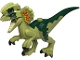 Part No: dilo04  Name: Dinosaur Dilophosaurus Second Version with Flexible Rubber Tail, Bright Light Orange, Red and Dark Green Markings