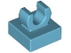 Afbeelding van Lego stukje, Tile, Modified 1 x 1 with Open O Clip, Medium Azure