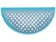 Part No: 1748pb008  Name: Tile, Round 1 x 2 Half with White Gradient Dots on Metallic Light Blue Background Pattern