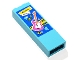Part No: 2454pb322  Name: Brick 1 x 2 x 5 with Poster of Dark Pink Guitar and Yellow Music Notes on Yellow and Blue Background Pattern (Sticker) - Set 41748