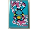 Lego part: Tile 2 x 3 with Bunchu Bunny with Yellow Hands, Smiley Face on Stomach, and Dark Pink and White Stars Pattern (Sticker) - Set 71461