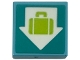 Part No: 3068pb2639 Name: Tile 2 x 2 with White Down Arrow and Lime Suitcase on Dark Turquoise Background Pattern (Sticker) - Set 42656 Part No: 3068pb2639 Name: Tile 2 x 2 with White Down Arrow and Lime Suitcase on Dark Turquoise Background Pattern (Sticker) - Set 42656