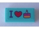 Lot ID: 406641579  Part No: 3069pb0827  Name: Tile 1 x 2 with 'I' Heart and Cake Pattern (Sticker) - Set 41310