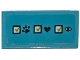 Part No: 3069pb1335  Name: Tile 1 x 2 with Lime and White Checkboxes, Dark Blue Paw Print, Heart and Eye Pattern (Sticker) - Set 41446
