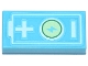 Part No: 3069pb1455  Name: Tile 1 x 2 with Electric Car Battery with Green Circle, Yellowish Green Lightning Bolt Power Symbol and White Plus and Minus Sign Pattern