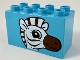 Part No: 31111pb050  Name: Duplo, Brick 2 x 4 x 2 with Zebra Head Pattern