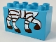 Part No: 31111pb052  Name: Duplo, Brick 2 x 4 x 2 with Zebra Feet Pattern