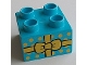 Part No: 3437pb077  Name: Duplo, Brick 2 x 2 with Present / Gift with Yellow Bow and Polka Dots Pattern
