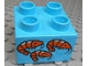 Part No: 3437pb080  Name: Duplo, Brick 2 x 2 with 3 Orange Shrimp Pattern