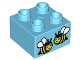 Part No: 3437pb085  Name: Duplo, Brick 2 x 2 with Two Bees Pattern (10819)